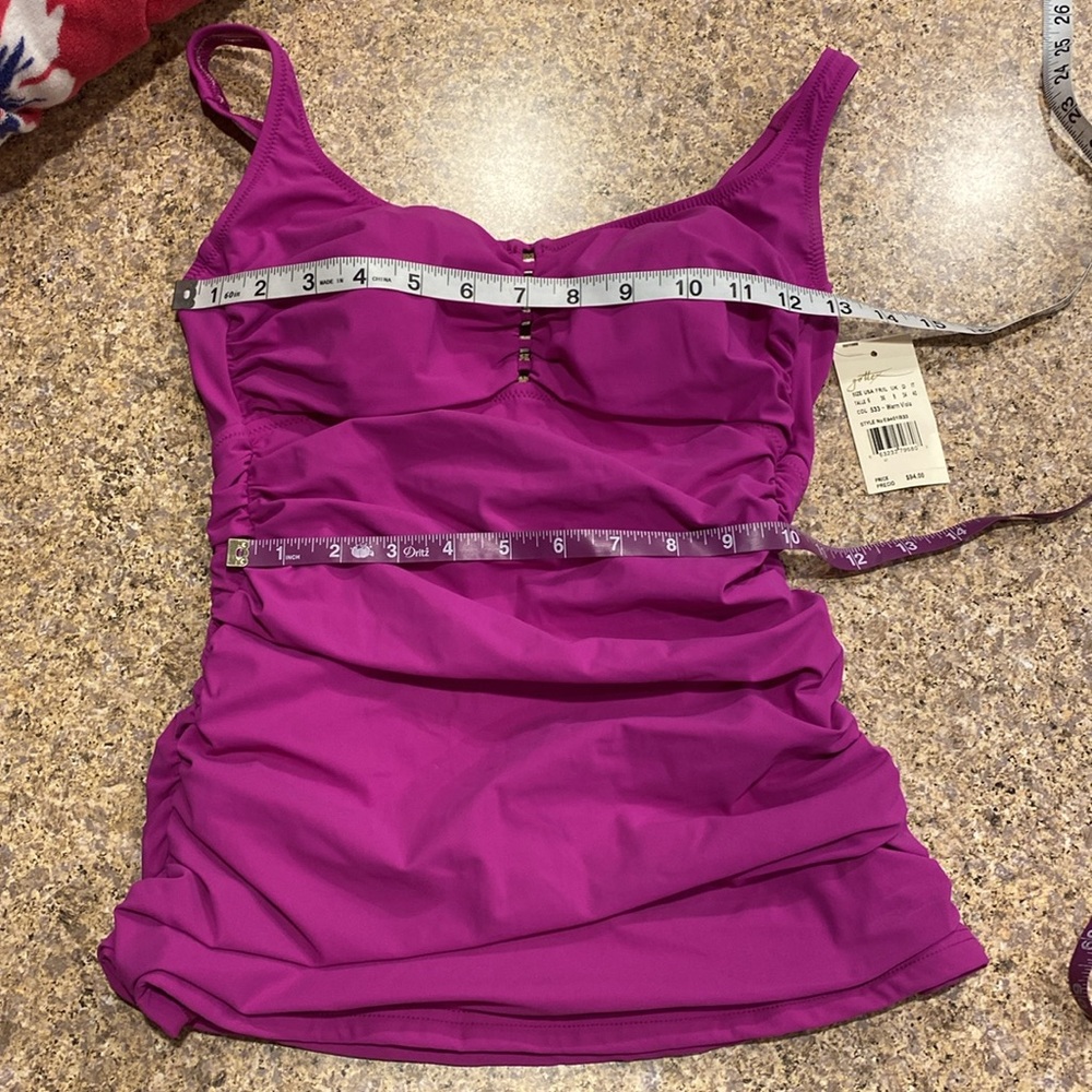 NWT Profile By Gottex Tankini Swim Top 6 Warm Viola (Top Only) - Picture 6 of 17
